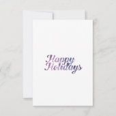 ハッピーホリデーズパープル宇宙銀河系タイポグラフィ カード (裏面)