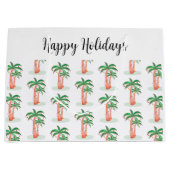 ハッピーホリデーズパームツリークリスマス ラージペーパーバッグ (正面)