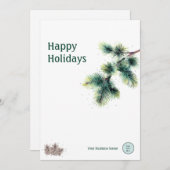 ハッピーホリデーズビジネス名のロゴ シーズンカード (正面/裏面)