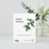 ハッピーホリデーズビジネス名のロゴ シーズンポストカード (スタンド正面)