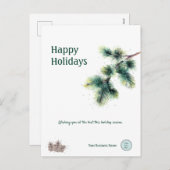ハッピーホリデーズビジネス名のロゴ シーズンポストカード (正面/裏面)