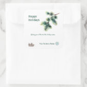 ハッピーホリデーズビジネス名のロゴ スクエアシール (バッグ)