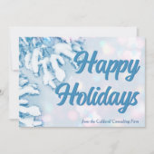 ハッピーホリデーズビューティフルブルーウィンタースノーフレーク シーズンカード (正面)