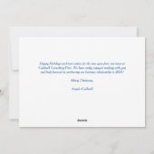 ハッピーホリデーズビューティフルブルーウィンタースノーフレーク シーズンカード (裏面)