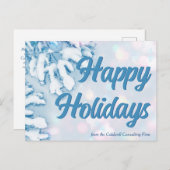 ハッピーホリデーズビューティフルブルーウィンタースノーフレーク ポストカード (正面/裏面)