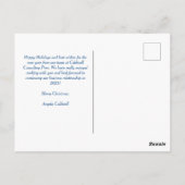 ハッピーホリデーズビューティフルブルーウィンタースノーフレーク ポストカード (裏面)