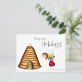 ハッピーホリデーズビーサンタクロスクリスマスファミリー ポストカード (スタンド正面)