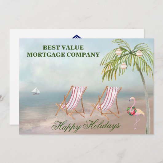 ハッピーホリデーズビーチウォーターカラービジネス シーズンカード (正面/裏面)