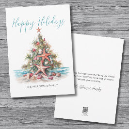 ハッピーホリデーズビーチクリスマスツリー シーズンカード