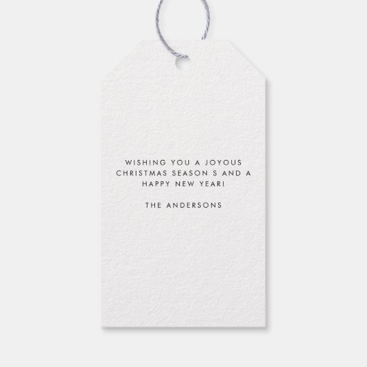 ハッピーホリデーズピンククリスマスツリーホリデイ ギフトタグ (裏面)