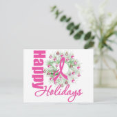ハッピーホリデーズピンクリボンリース シーズンポストカード (スタンド正面)