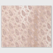 ハッピーホリデーズピンクローズグリッタークリスマスデコール ラッピングペーパー (フラット)