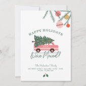 ハッピーホリデーズピンクヴァンクリスマスツリー シーズンカード (正面)