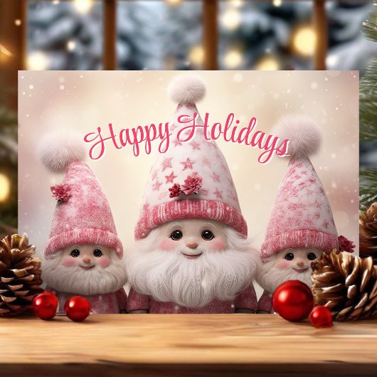 ハッピーホリデーズピンク格言クリスマス シーズンカード