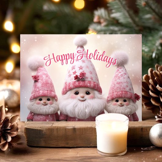 ハッピーホリデーズピンク格言クリスマス シーズンカード