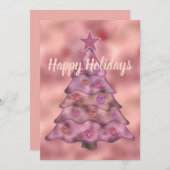 ハッピーホリデーズピースジョーラブピンククリスマスツリー シーズンカード (正面/裏面)