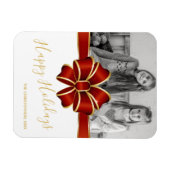ハッピーホリデーズファミリーキッズフォト マグネット (横)
