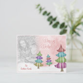 ハッピーホリデーズファミリークリスマスツリーお洒落ズ シーズンポストカード (スタンド正面)