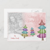 ハッピーホリデーズファミリークリスマスツリーお洒落ズ シーズンポストカード (正面/裏面)