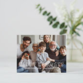 ハッピーホリデーズファミリースクリプトコラージュ写真 シーズンポストカード (スタンド正面)