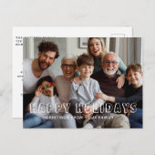 ハッピーホリデーズファミリースクリプトコラージュ写真 シーズンポストカード (正面/裏面)