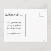 ハッピーホリデーズファミリースクリプトコラージュ写真 シーズンポストカード (裏面)