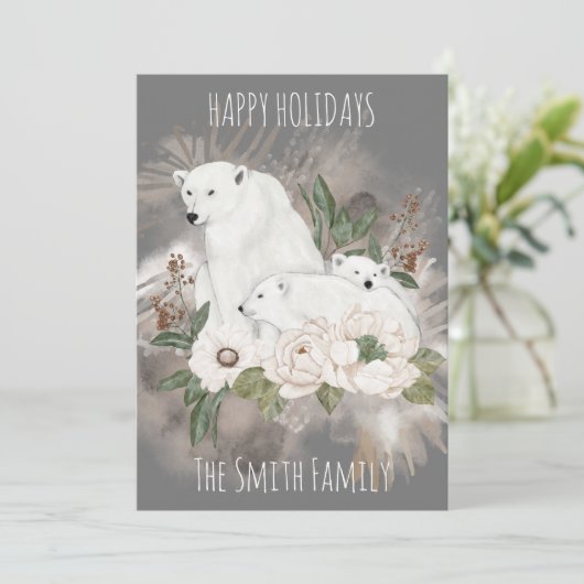 ハッピーホリデーズファミリーネームグレーポーラーベア シーズンカード (スタンド正面)