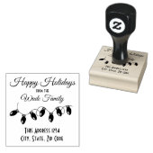 ハッピーホリデーズファミリーネームライト ラバースタンプ (押印)