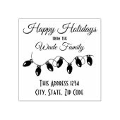 ハッピーホリデーズファミリーネームライト ラバースタンプ (インプリント)