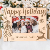 ハッピーホリデーズファミリーパーソナライズされたクリスマス レーザー彫刻フレーム