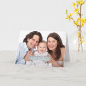 ハッピーホリデーズファミリーフォトとカスタム文字 カード (黄色い花)