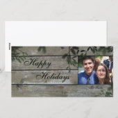 ハッピーホリデーズファミリーフォトカード – Mistletoe Holly シーズンカード (正面/裏面)