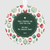 ハッピーホリデーズファミリーフォトキープサケ オーナメント (裏面)