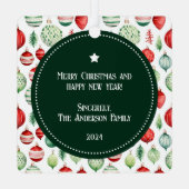 ハッピーホリデーズファミリーフォトキープサケ メタルオーナメント (裏面)