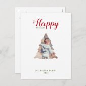 ハッピーホリデーズファミリーフォトクリスマス シーズンポストカード (正面/裏面)