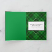 ハッピーホリデーズファミリーフォトグリーンタータンチェックスタイル カード (内部)
