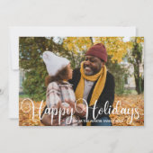 ハッピーホリデーズファミリーフォトスクリプモダントオーバーレイ シーズンカード (正面)