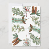 ハッピーホリデーズファミリーフォトパインクリスマスカード (裏面)