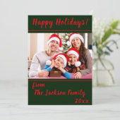 ハッピーホリデーズファミリーフォトフラットホリデーカード シーズンカード (スタンド正面)