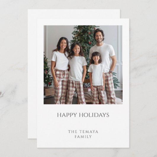 ハッピーホリデーズファミリーフォトプラディパジャマ シーズンカード (正面/裏面)