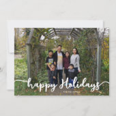 ハッピーホリデーズファミリーフォトレタリングモダンシック シーズンカード (正面)