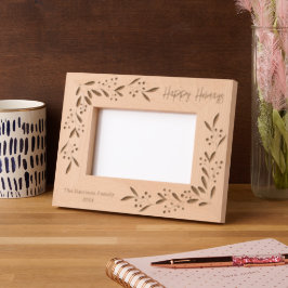 ハッピーホリデーズファミリー名刻印枠 レーザー彫刻フレーム
