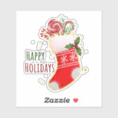 ハッピーホリデーズフェスティバルクリスマスストッキング シール (シート)