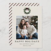 ハッピーホリデーズフェスティバルクリスマスリース写真 シーズンカード (正面/裏面)