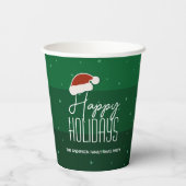 ハッピーホリデーズフェスティバルタイポグラフィクリスマスパーティー 紙コップ (裏面)
