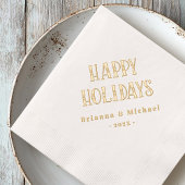 ハッピーホリデーズフェスティバルフォント名前をカスタムするまたは文字 箔ナプキン