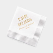 ハッピーホリデーズフェスティバルフォント名前をカスタムするまたは文字 箔ナプキン (左)