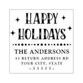 ハッピーホリデーズフェスティバルフォント差出人住所 ラバースタンプ (インプリント)