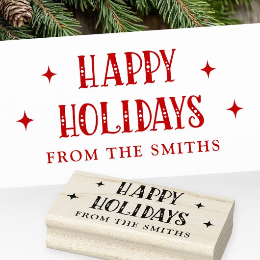 ハッピーホリデーズフェスティバルフォントfrom name ラバースタンプ