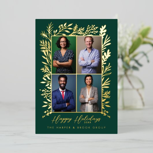 ハッピーホリデーズフェスティバルホリーチーム写真事業 箔シーズンカード (立ち正面)